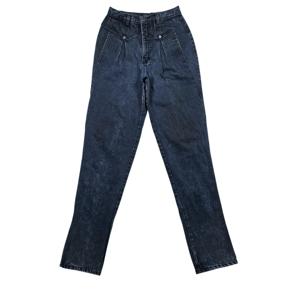 Vintage 90s Rockies Rocky Mountain Jeans Womens 27 Dark Wash High Waist Pleated